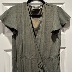 Olive green wrap dress